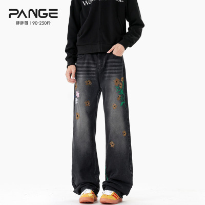 小众重工小雏菊刺绣牛仔裤