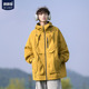 百搭连帽冲锋衣外套 户外山系宽松美式 胖胖哥大码 防水夹克男生春季