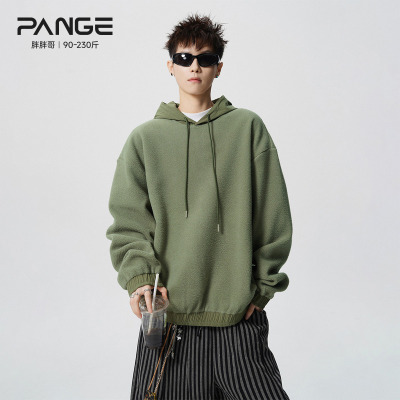 胖胖哥双面羊羔绒加厚卫衣男款新款加绒保暖上衣冬季抓绒连帽外套