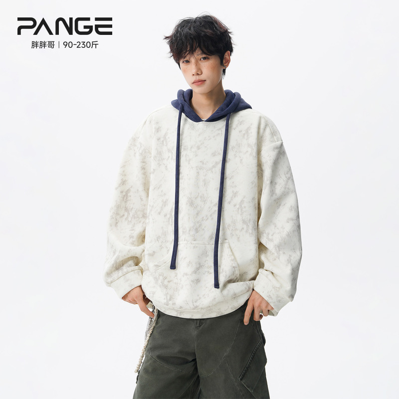 胖胖哥美式连帽卫衣男冬季加厚重磅青少年宽松大码男生冬装上衣