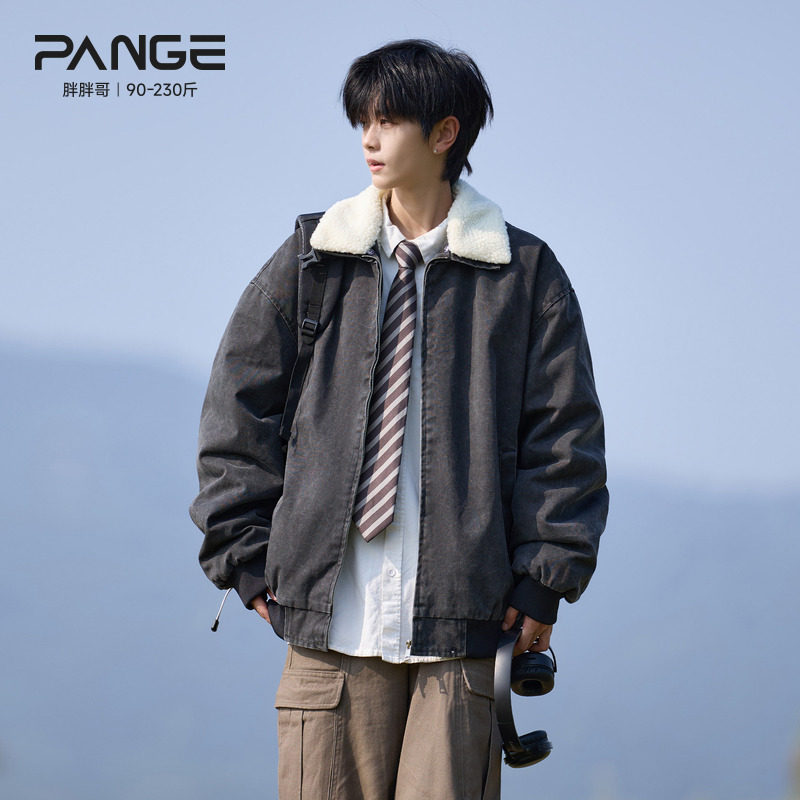 胖胖哥美式复古牛仔棉衣夹克男冬季大码可拆卸羊羔毛领宽松棉服,男装,牛仔外套,淘宝优惠券,粉丝福利购,淘宝优惠卷
