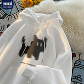 潮牌印花胖子大码 胖胖哥重磅连帽卫衣男款 春季 宽松oversize外套