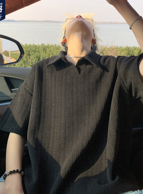 胖胖哥polo领短袖T恤男2026新款夏季简约百搭polo衫大码宽松上衣