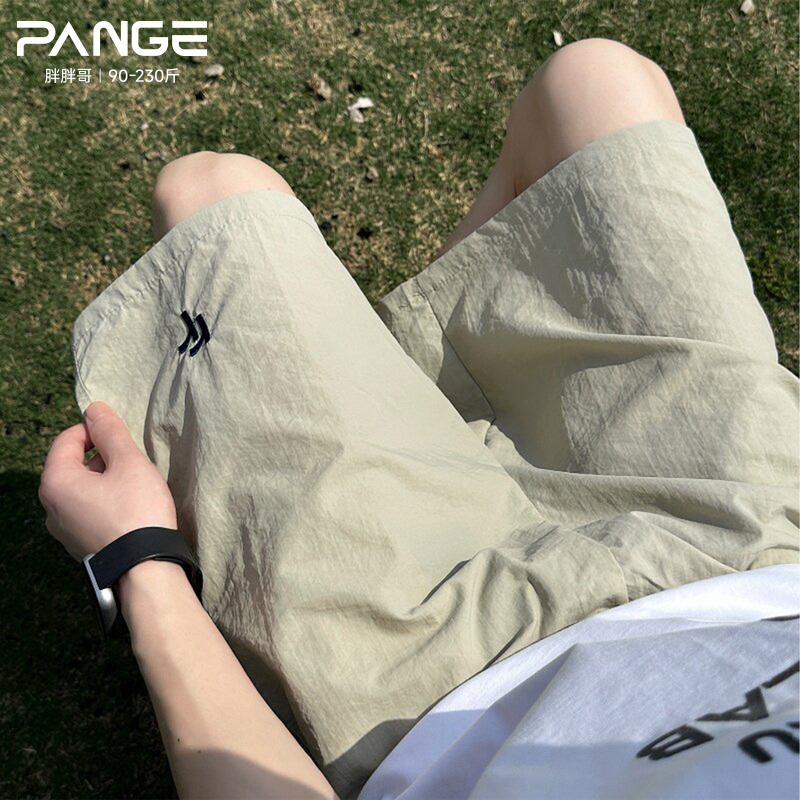 胖胖哥薄款透气趣味印花百搭短裤男夏季宽松大码休闲运动五分裤子