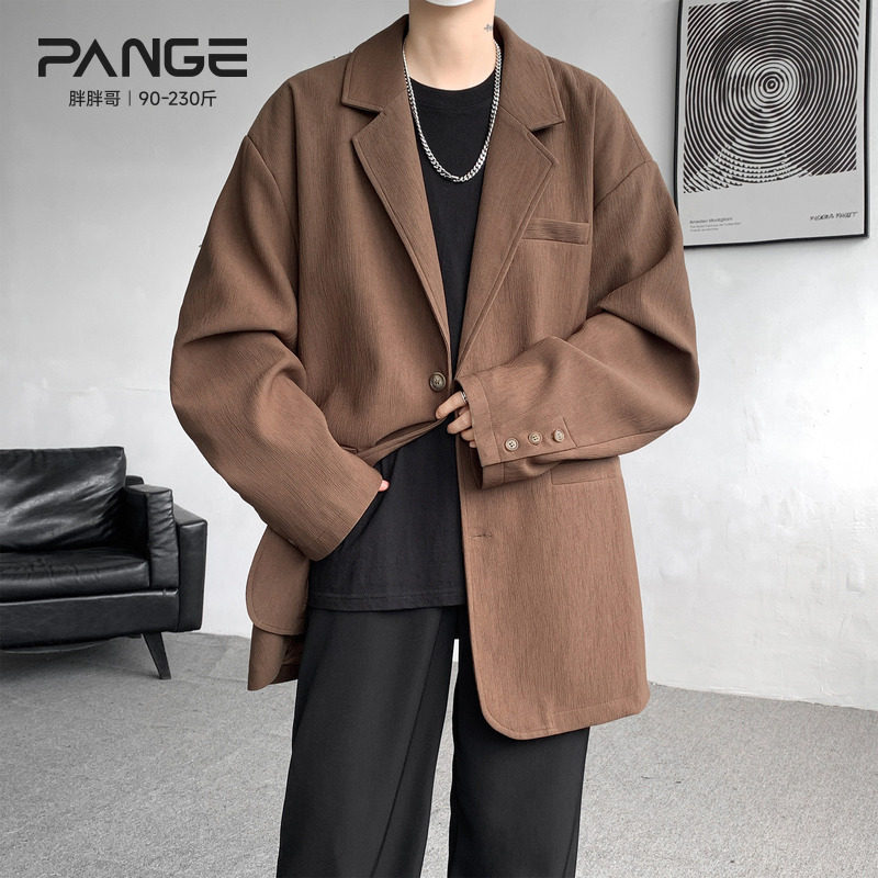 肌理感美拉德西装外套男秋季复古高级感大码宽松cleanfit休闲西服,男装,休闲西服,淘宝优惠券,粉丝福利购,淘宝优惠卷