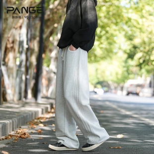 胖胖哥美式侧边褶皱运动裤男冬季加绒加厚大码宽松直筒休闲卫裤潮