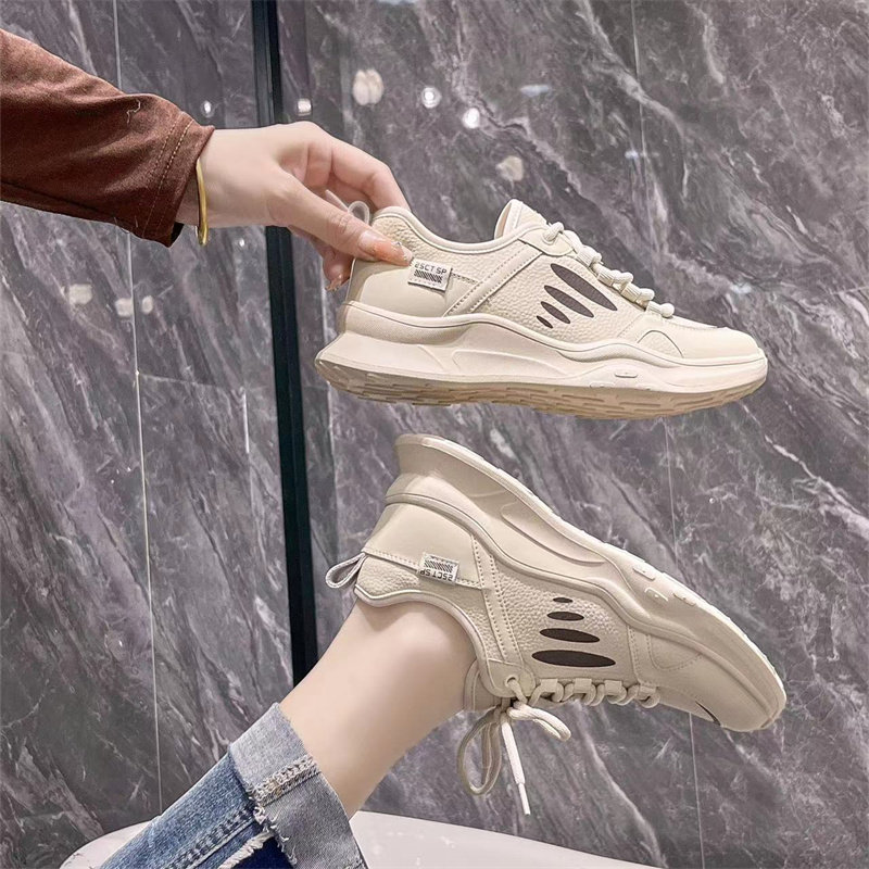 依婷公主真皮轻便运动鞋女 2024春季舒适软底跑步旅游鞋女休闲鞋