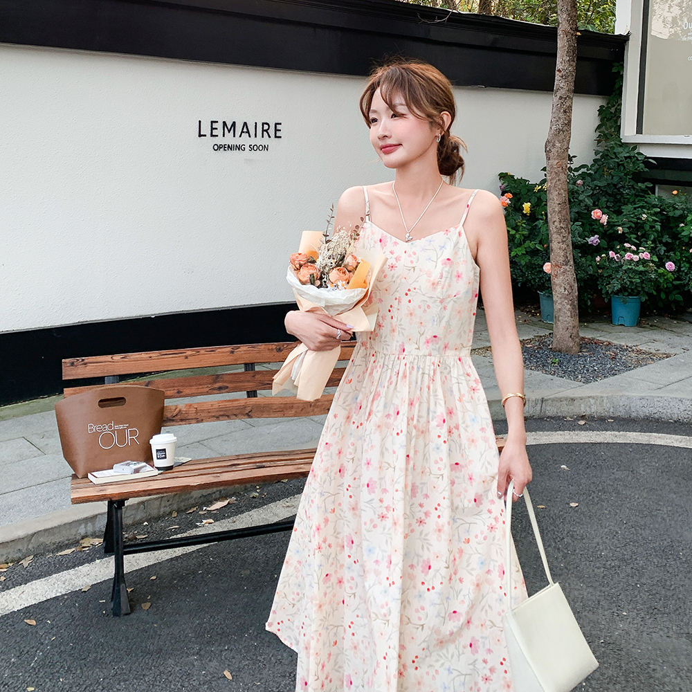 2025新款碎花连衣裙吊带裙ZB026-LY621-P135-189，女装连衣裙，叁谷米