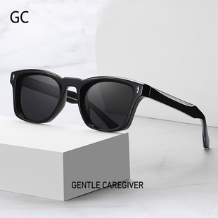 2025夏丙酸偏光太阳镜复古方框男士 墨镜防紫外线开车驾驶防蓝光镜