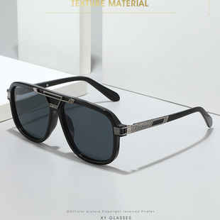 大框百搭驾驶女 方形太阳镜男士 25新款 眼镜复古双梁飞行员墨镜时尚