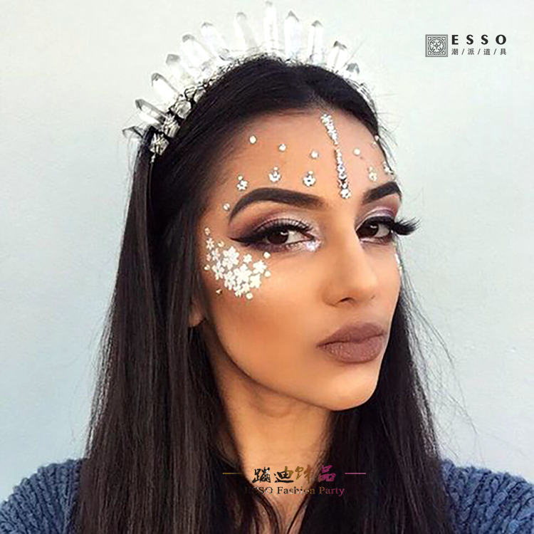 rave脸部水钻贴纸水晶闪钻蹦迪饰品edm电音节ins网红装夜店dj化妆