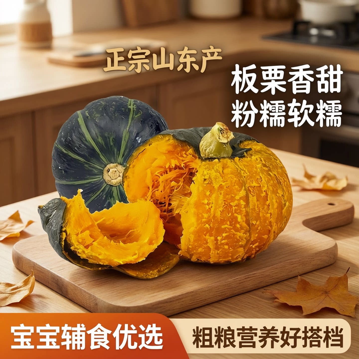 正宗贝贝南瓜板栗味小南瓜山东新鲜甜粉糯宝宝辅食早餐粗粮老南瓜