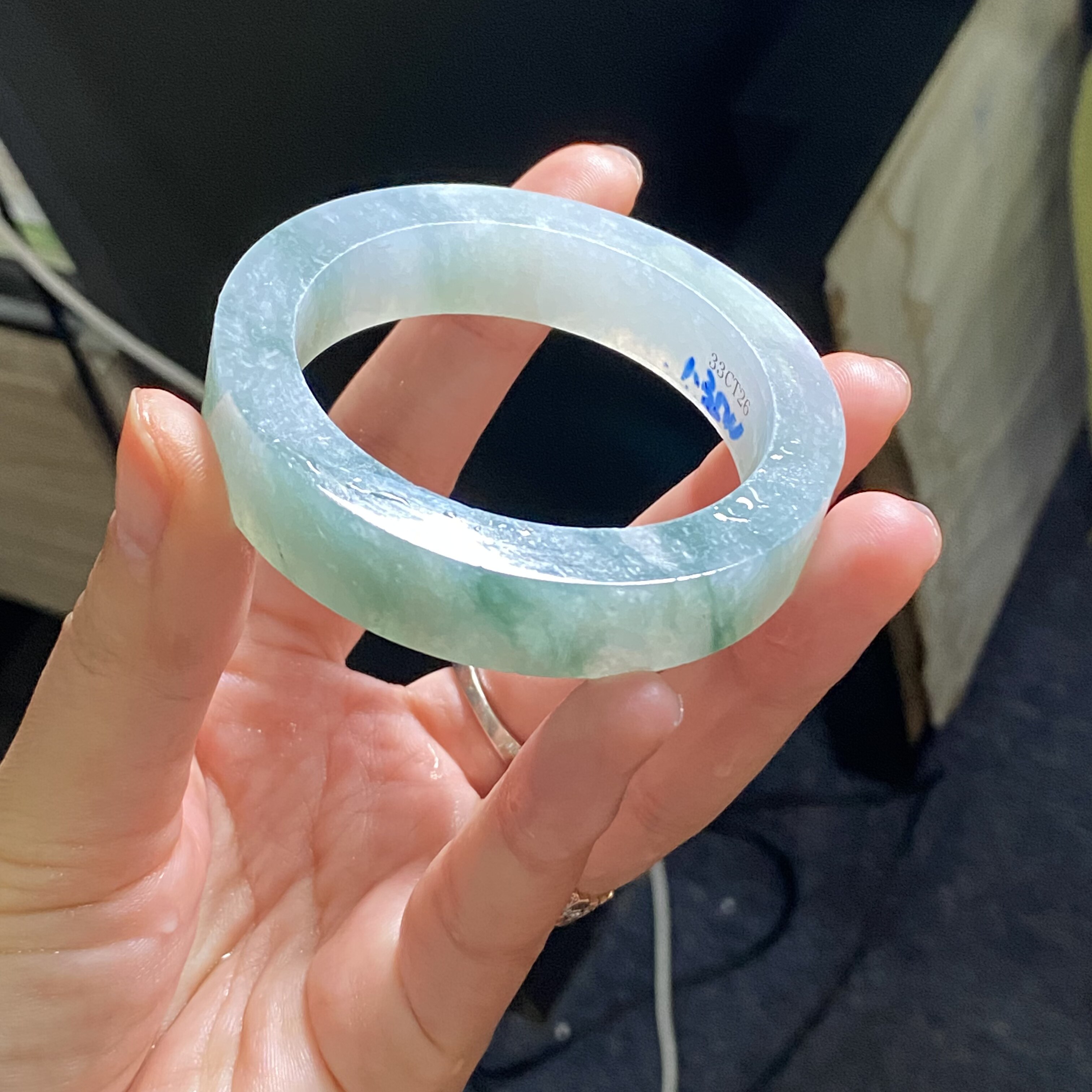 33CT26果敢翡翠 51+ 缅甸翡翠镯子玉石手镯玉镯定制 私自拍下无效