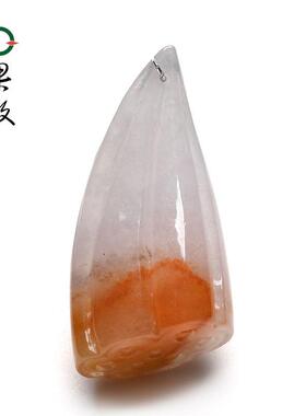 X26649果敢翡翠 红翡翡翠莲蓬挂件玉坠缅甸A货玉石莲蓬吊坠