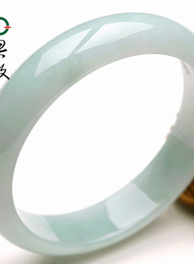 X18471果敢翡翠 58.1淡绿翡翠手镯玉镯玉手镯缅甸A货玉石手镯