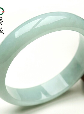 X18499果敢翡翠 58.1淡绿翡翠手镯玉镯玉手镯缅甸A货玉石手镯