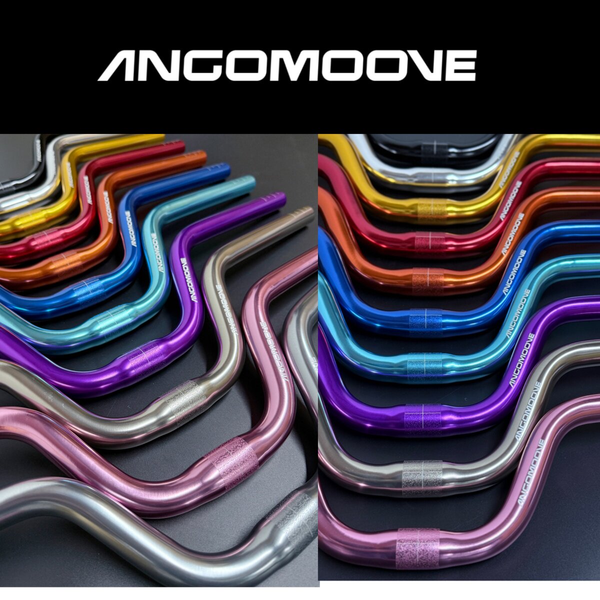 台湾品牌ANGOMOOVE小布改装件铝合金M车把多彩配色25.4*560mm