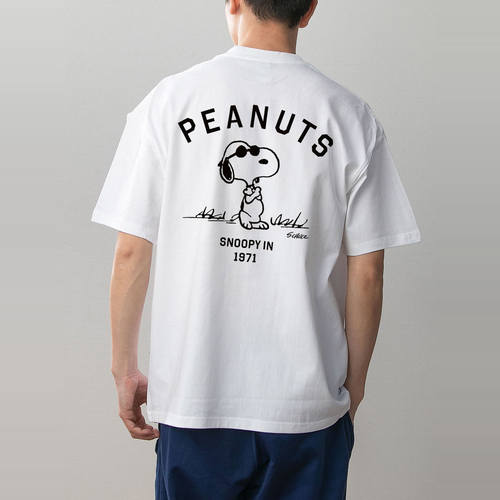 数码直喷 史努比PEANUTS印花夏季情侣装纯棉短袖T恤男女卡通动漫