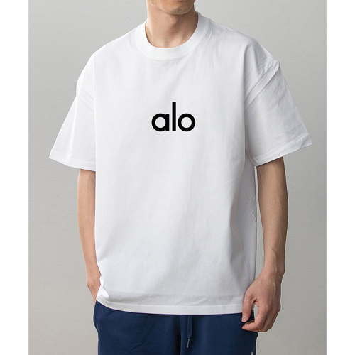 数码直喷 alo字母印花夏季情侣装纯棉短袖T恤男女体恤大码胖子