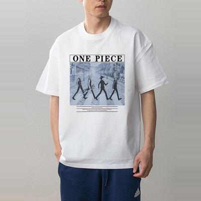 数码直喷透气 ONE PIECE航海王印花夏季情侣装纯棉短袖T恤男女