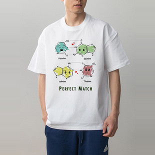 数码直喷 高中学霸化学反应方程式理科趣味印花情侣装短袖T恤男女