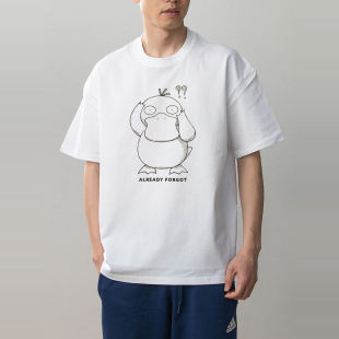 T恤男女体恤大码 数码 纯棉短袖 神奇宝贝可达鸭宝可梦夏情侣装 直喷