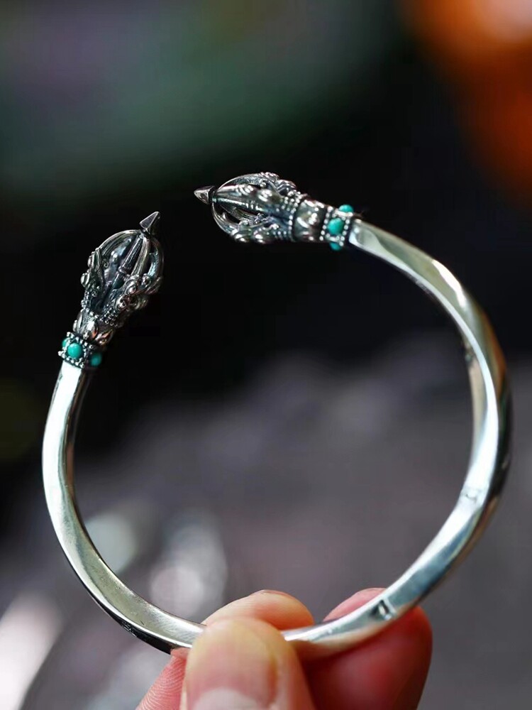 상감 후베이 SHIYAN 높은 도자기 블루 청록색 VAJRA 팔찌 팔찌 간단한 커플 스타일