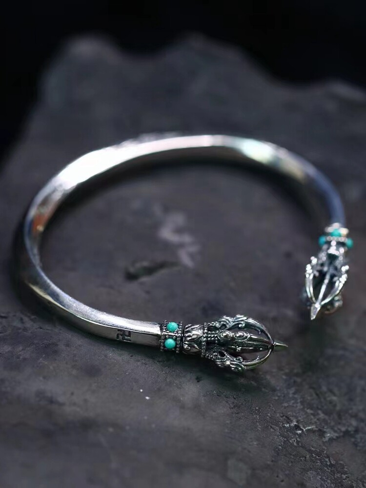 상감 후베이 SHIYAN 높은 도자기 블루 청록색 VAJRA 팔찌 팔찌 간단한 커플 스타일