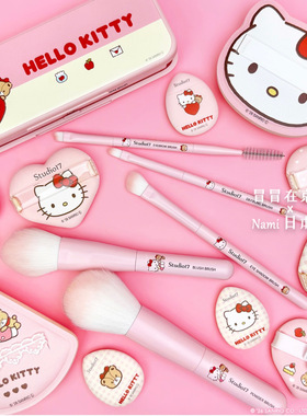 激萌kitty酱！日本 studio17 hello kitty限定 海绵粉扑 粉刷套装