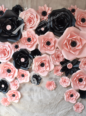 婚庆橱窗展示婚礼影楼背景装饰舞台道具Z083大型纸花35朵组合