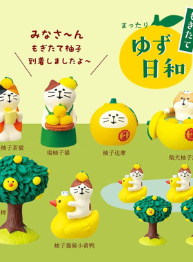 桌面柚子水果微缩INS小摆件