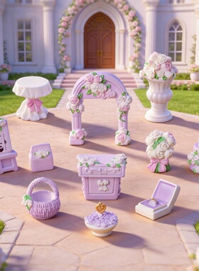 微景观创意婚礼小摆件欧式西式结婚场景diy装饰品微缩小花园造景