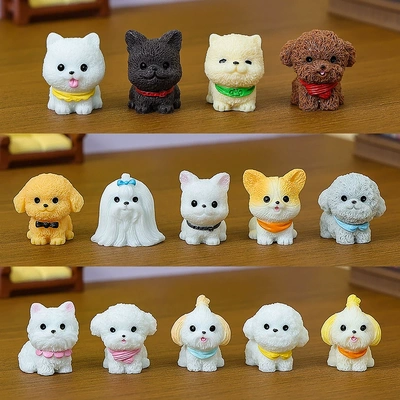 微景观卡通可爱小狗法斗比熊萨摩耶泰迪西高地饰品树脂工艺小摆件