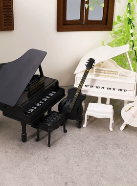 娃娃屋dollhouse仿真模型钢琴家具迷你乐器道具配件吉他工位摆件