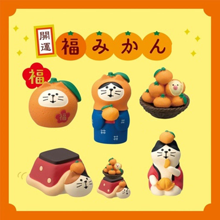 橘子系列日式猫桔子ins创意潮玩微树脂装饰送礼桌面diy卡通摆件
