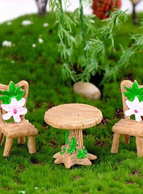 微景观造景布景小花桌子摆件桌椅树脂工艺田园小摆件椅子DIY材料