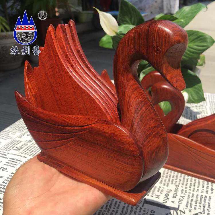 MAHOGANY COASTER BURMESE PEAR SAUCER LITTLE SWAN 7-PIECE TEA MAT COASTER LARGE FRUIT ROSEWOOD SOLID WOOD CUP HOLDER