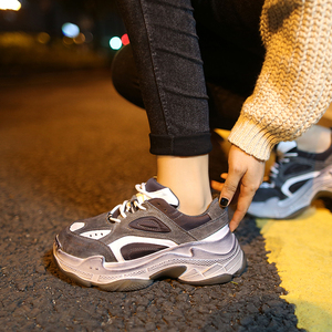 秋冬季加绒厚底ins老爹鞋