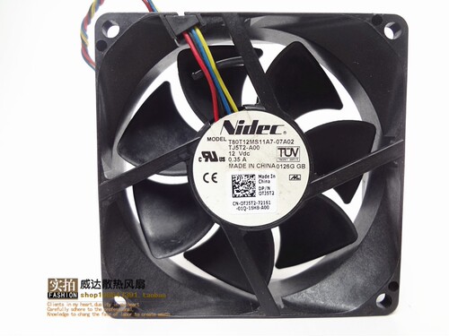 Nidec T80T12MS11A7 8025 12V 0.35A PWM调速CPU机箱静音散热风扇