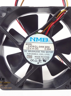 原装NMB 6015 12V 0.26A 2406GL-04W-B59 双滚珠CPU机箱散热风扇