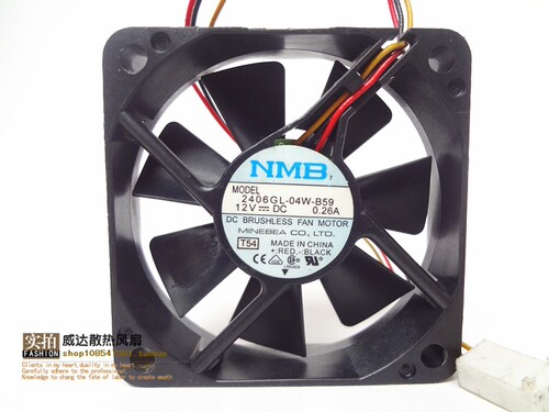 原装NMB 6015 12V 0.26A 2406GL-04W-B59 双滚珠CPU机箱散热风扇