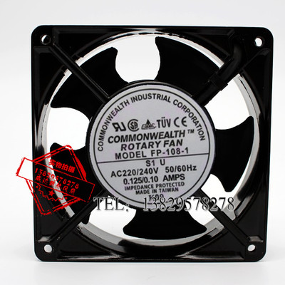 原装Commonwealth 台湾三协风扇 FP-108-1 12038 220v 机柜风扇