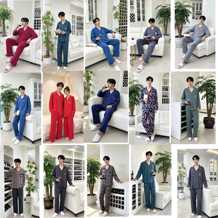 特价抗菌棉情侣睡衣斯服玛男