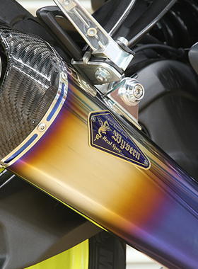 日本 RS GEAR BMW 宝马 S1000RR 钛合金烧蓝中尾段排气管 火龙