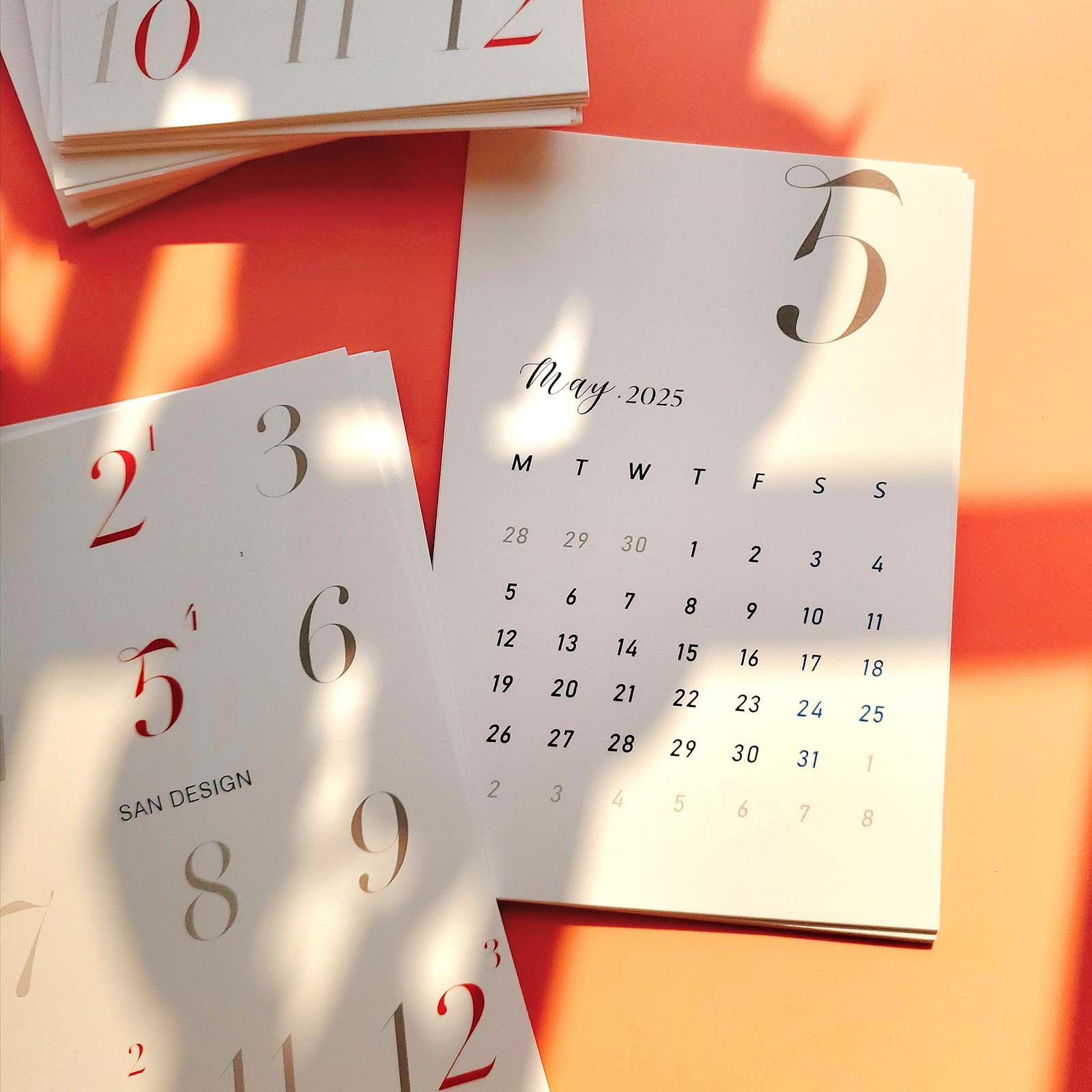 2026简约日历月历A6卡片2025