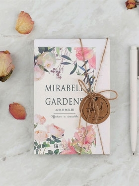 SAN 信的恋人清新复古文艺明信片绿叶插画文字装饰北欧风盒装卡片