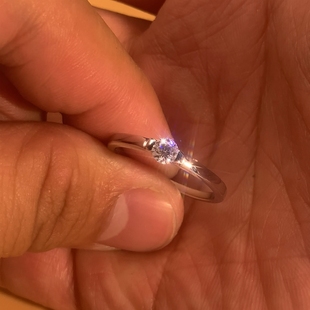 小众极简光环30分莫桑石戒指仿真订婚戒钻石女戒s925银璀璨食指戒