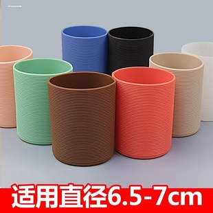 6.5cm隔热防滑硅胶杯套保温杯杯垫底托底座玻璃杯水杯杯底保护套