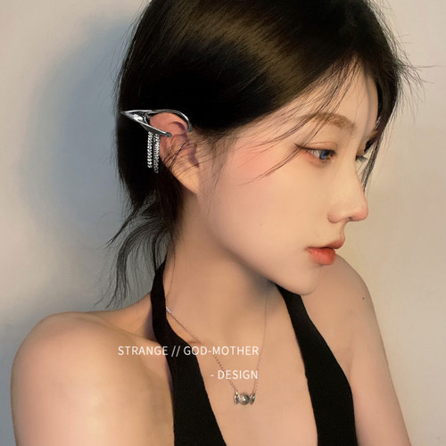精灵耳朵耳饰无耳洞耳夹女耳骨夹耳挂小众耳环万圣节装扮饰品装饰