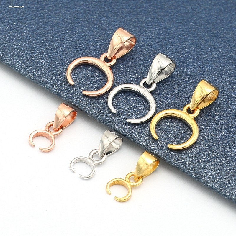 925银扣子高档翡翠玉石连接扣配件项链吊坠扣玉佛瓜子扣头包邮